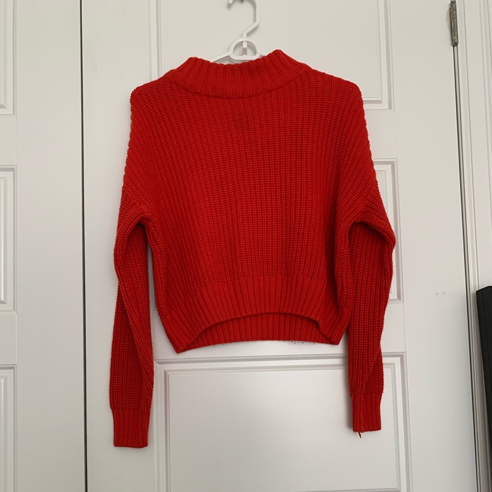 Divided Turtleneck crop top sweater